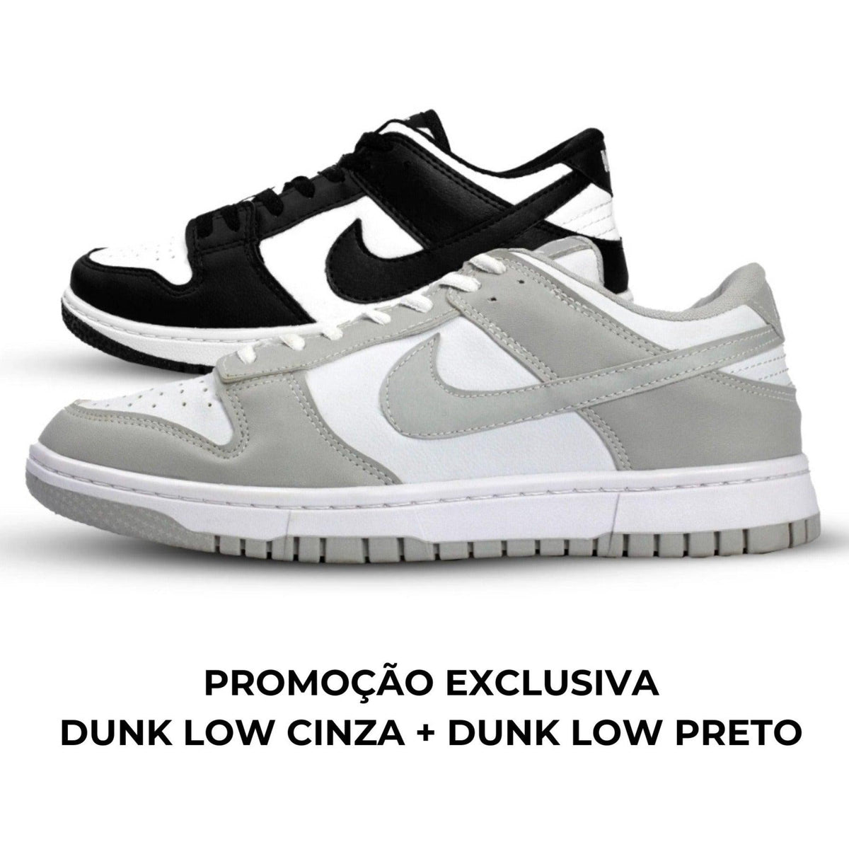 Kit Dunk Low Cinza + Dunk Low Preto² - Sócio dos Calçados